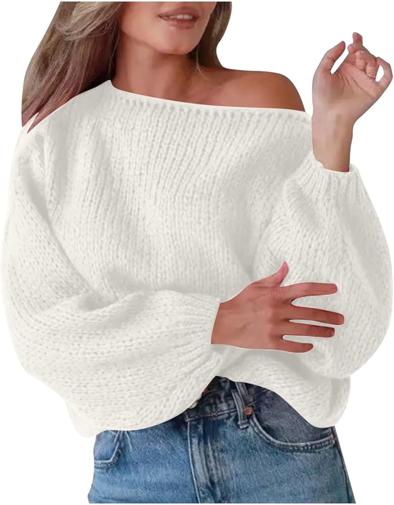 Amazon.com: HGps8w Womens Off The Shoulder Oversized Sweater Loose